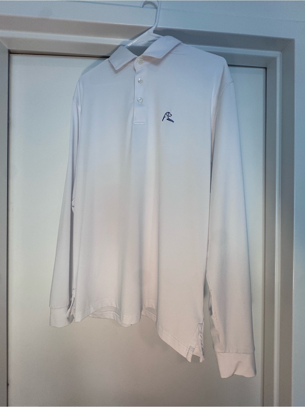 Rhoback Men's Long Sleeve Polo Shirts (2) - Lavender and White - Picture 4 of 5